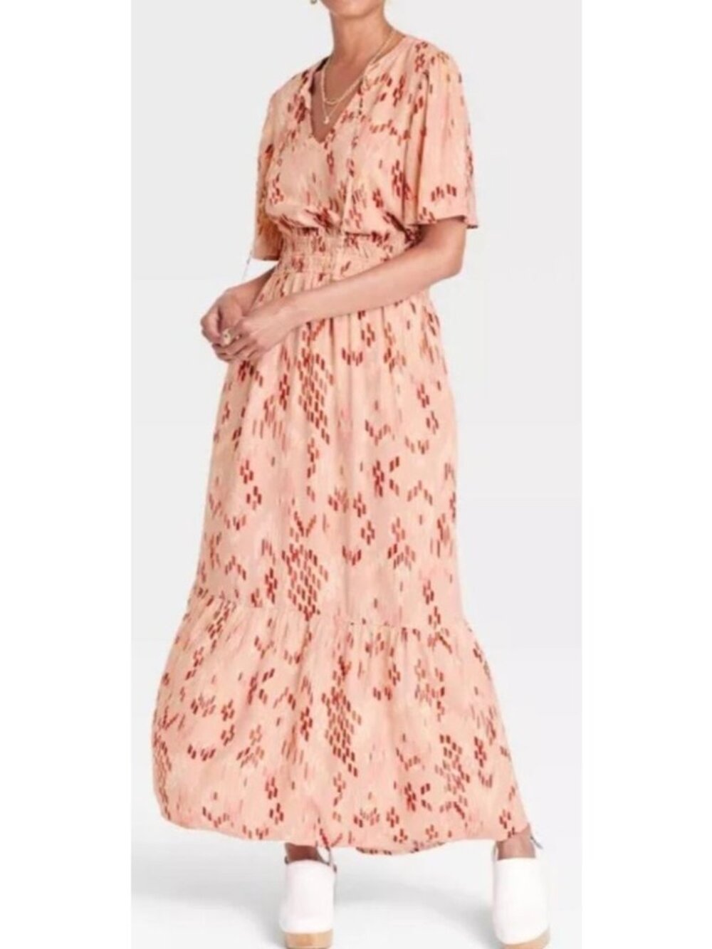 Knox Rose LG Pink Maxi Dress Southwestern Print Feminine Western Cowgirl Artsy